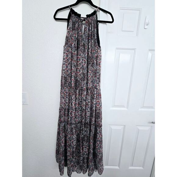 NWT Anthropologie Drew Naomi Tiered Halter Maxi Dress Floral Boho Chiffon Size L - Picture 1 of 8